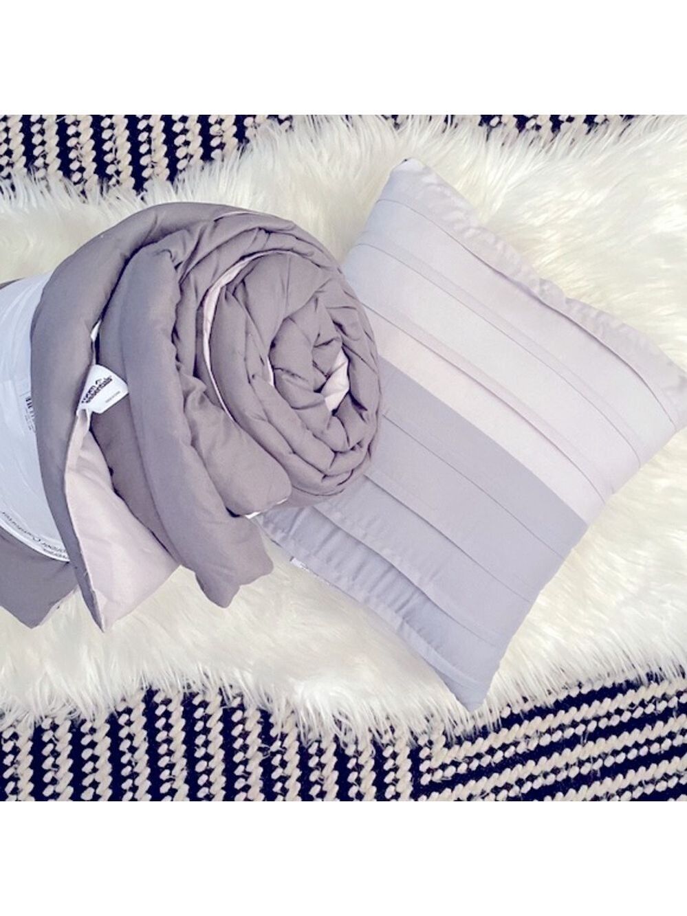 NWT Room essentials gray on gray comforter & throw pillow